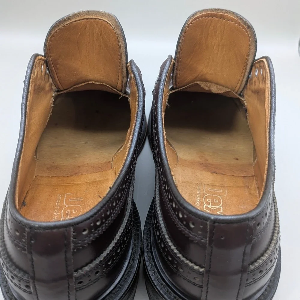 Vtg Dexter Dark Burgandy Wingtip Oxfords 100% Leather Made in the USA Size 8 1/2